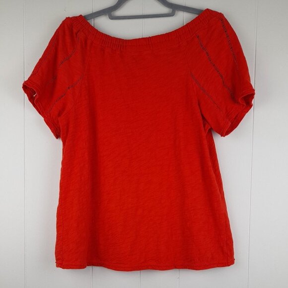 Anthropologie Saturday Sunday Size M Felicia Off The Shoulder Red Orange… - Picture 4 of 7